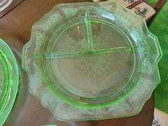 Vintage Uranium (Green) Dishes, Compartment Platter