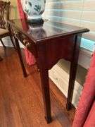 2 drawer console table with brass hardware 31" x 29" x 12"