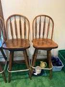 5 wood barstools 28" seat height & 44" total height