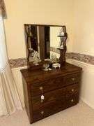 3 drawer wooden dresser with mirror