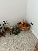 Magazine rack. Basket of fruit, metal hanger