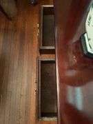 2 drawer console table with brass hardware 31" x 29" x 12"