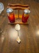Glassware, bowls, relish dish, salt and pepper, shell spoon