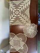 Lace tablecloths, decorative pillows, lace runners, dollie’s