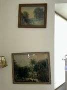 2 framed landscape pictures