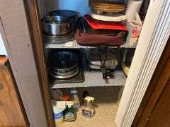 2 shelves and floor in storage shelves