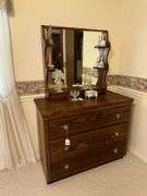 3 drawer wooden dresser with mirror