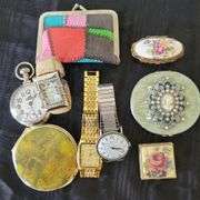 Vintage Watches, Pill Boxes, Compact, Sew Kit