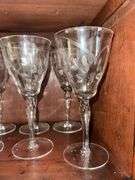 8 Etched crystal stemware