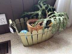 Basket, Christmas cactus, water globes