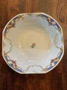 Vintage dishes, yellow divided plate, pink pressed glass plate, Hall plate, bowls
