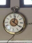 Electric Pocket watch wall clock, 2 Asian prints