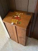 Wood trash bin, 18”w x 13”d x 31”h