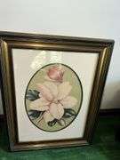 Lot of floral themed framed pictures