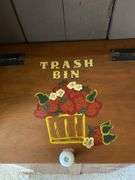 Wood trash bin, 18”w x 13”d x 31”h