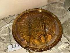 Misc clear glass plates Mt Vernon plate, 22k trim plate