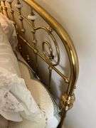 Complete Queen size bed w/ brass headboard