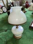 18” tall Vintage milk glass lamp