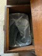 Wood trash bin, 18”w x 13”d x 31”h