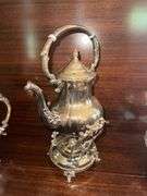 Towle silver plate coffee and tea service with tray
