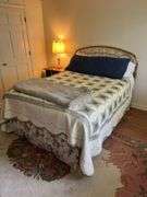 Complete Queen size bed w/ brass headboard