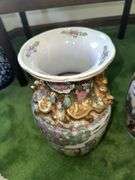 2 Rose Medallion Style Chinese Vase/ Floral With Birds and Imperial Court