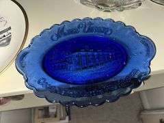 Misc clear glass plates Mt Vernon plate, 22k trim plate