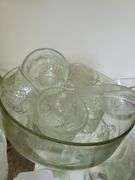Punch Bowl Set, Clear Glass Bowls