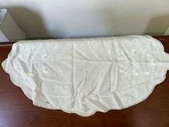 Lace tablecloths, decorative pillows, lace runners, dollie’s