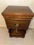 Pair of wooden one drawer side tables
