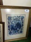 Large lot of framed needlework pictures