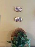 9 pieces of wall decor, shelf, clock, plaques, wind chime