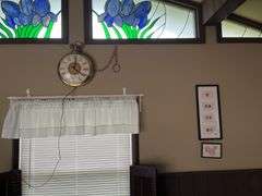 Electric Pocket watch wall clock, 2 Asian prints