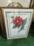 Lot of floral themed framed pictures
