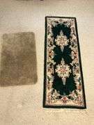 Oriental style runner, bathroom rug