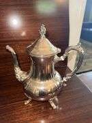 Towle silver plate coffee and tea service with tray