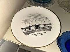 Misc clear glass plates Mt Vernon plate, 22k trim plate