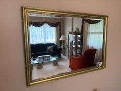 Wood frame beveled mirror 39" x 27"