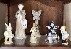 Angel figurines, dept 56 snow bunny, Dutch girl bell