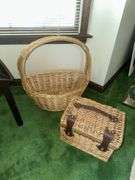 Picnic basket and large wicker basket