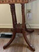 Antique walnut octagon top lamp table
