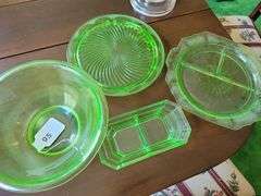 Vintage Uranium (Green) Dishes, Compartment Platter
