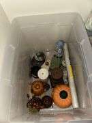 Lot of candles, bedspread with pillows, quilt