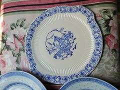Vintage Asian Blue and White Platters (w/Plate Wall Hangers)