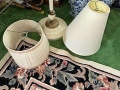 Antique floor lamp and 2 shades