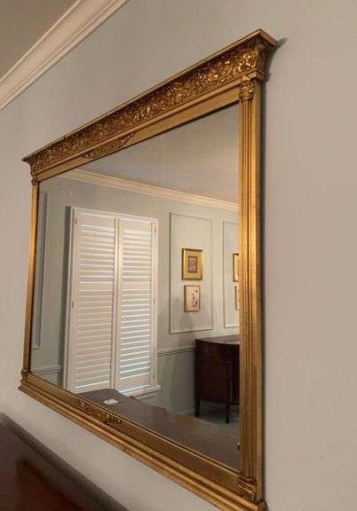 Gilded gold framed mirror image