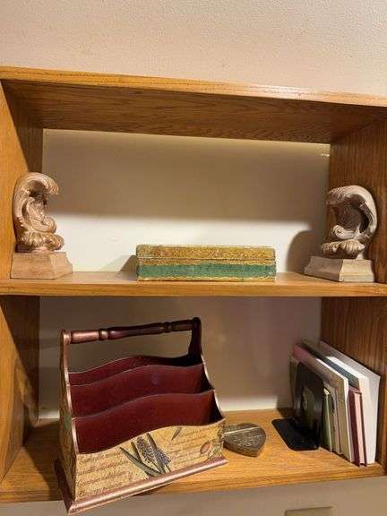 Bookends, covered box, brass box, letter holder image