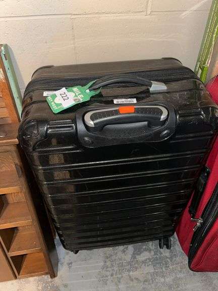 Large hard side roll around expandable suitcase image