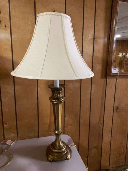 34.5” brass table lamp image