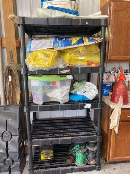 Plastic shelving unit 3’w x 2’d x 74”h excludes all contents image